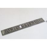 Cast Aluminium vintage Sign for "English Electric", measures approx 40.5 x 6cm