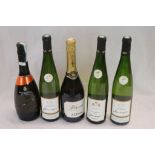 Five bottles to include Prosecco featuring Mionetto, Zonin and 3 x 2016 Cave De Beblenheim Pinot