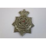 A Victorian 1st Volunteer Battalion Of The Border Regiment White Metal Helmet Plate Badge.