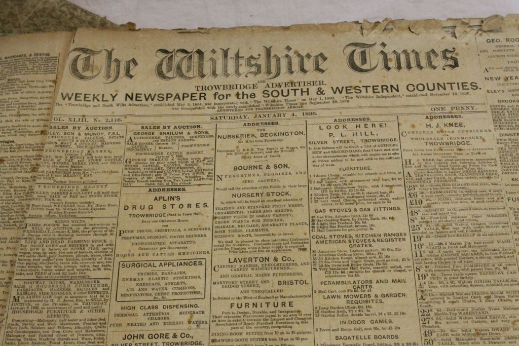 Two 19th Century bound volumes of "The Wiltshire Times", 1895 & 1896 - Image 4 of 14