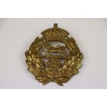 A Hampshire Regiment All Brass Pagri Badge With Two Loop fixings To The Rear.