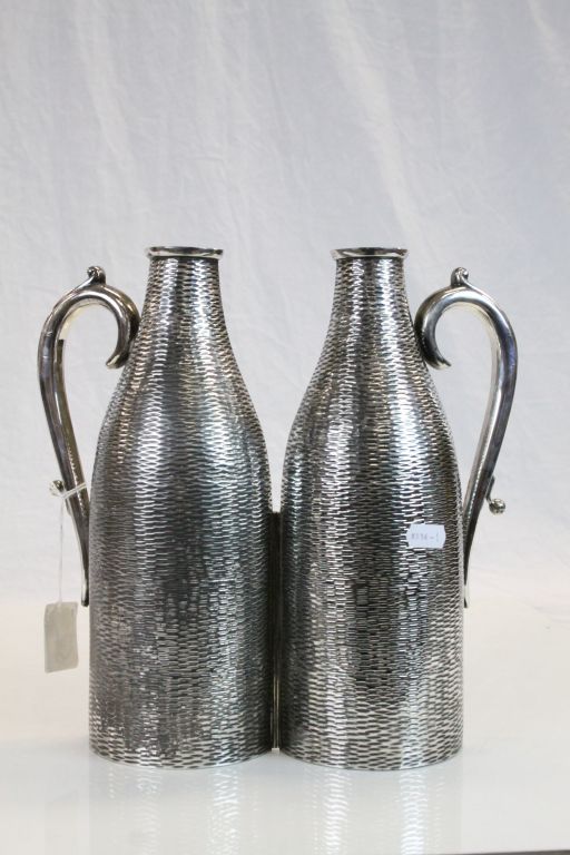 Silver Plated Britannia Metal Bottle carrier, stands approx 27cm, maker marked "S.P Co" to base - Image 4 of 6