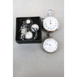 Small group of mixed vintage Pocket watches & wristwatches to include a Hallmarked Silver cased