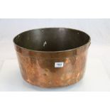 Vintage Copper Bowl with Studded and Dove-tailed Seam, 40cms diameter