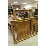 A pair of craved wood late 20th century Florentine frames for over mantle mirrors