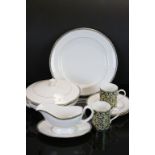 A comprehensive Royal Worcester Francesca dinner service for 10 to include tureens, gravy boats,