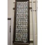 Framed & glazed Set of Carreras Cigarette casrds depicting Noteable MP's, frame approx 81.5 x 28cm