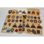 A Collection of Approx 40 x Mainly USA / United States World War Two / WW2 Military Cloth Badges