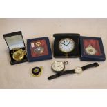 Collection of mixed Pocket watches to include a Hallmarked Silver "Express English Lever", Travel