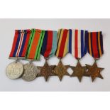 A Full Size British World War Two Medal Group Of Six To Include The British War Medal, The Defence