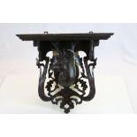 Black Forest Carved Wall Bracket featuring a Stag, 36cms high