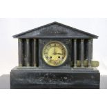 Antique two train slate mantle clock