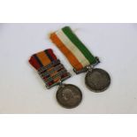 A Kings South Africa Miniature Medal Together With A Miniature Queens South Africa Medal With