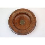 A Vintage Pin Dish / Ashtray Made From The Teak Of Military Cruiser HMS Terrible.