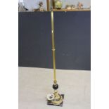 Gilt Metal & Black Marble Standard Lamp, 143cms high