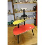 1950's Retro Multi-Coloured Display Whatnot with Four Shelves, 57cms wide x 72cms high