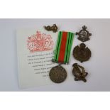 A Full Size World War Two / WW2 British Defence Medal With Original Ribbon And Paperwork Together