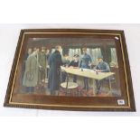 A Framed Print By Maurice Pillard Titled "The Signing Of The ArmIstice.