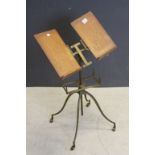 Late 19th / Early 20th century American ' L.W. Noyes, Chicago ' Wooden and Brass Folding Book Stand