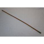 A Vintage Wooden Canadian Military Swagger Stick With Pommel Marked With The Royal Artillery Badge.