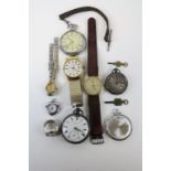 Small collection of Watches to include a Hallmarked Silver Lever pocket Watch, Silver Fob Watch,