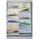 14 Mint Postcards of Cunard Ships