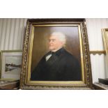 Large 19th Century oil painting portrait of a gent in an ornate gilt frame