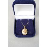 9ct gold locket and chain