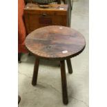 Rustic Pitched pine cricket table