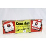 Vintage Tin Advertising Sign for "Kensitas Fine Cigarettes", measures approx 50.5 x 17cm