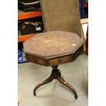 Reproduction Octagonal Drum Table, 72cms high