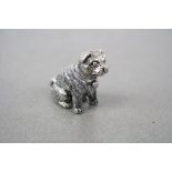 Silver figure of a pug dog