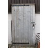 Large Antique Paddock Oak Door (1905) with Iron Latch, 198cms high x 107cms wide