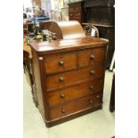 Victorian Mahogany Chest of Two Short over Three Long Drawers, 102cms wide x 114cms high