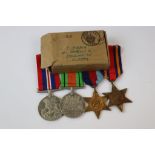 A Full Size British World War Two Medal Group To Include The Defence Medal, The British War Medal,