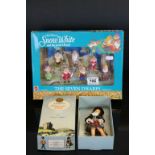 Boxed Peggy Nisbet Happy Character doll and a boxed Mattel set of The Seven Dwarves