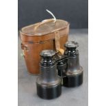 Vintage case set of W Gregory of 51 Strand field binoculars