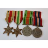 A Full Size World War Two / WW2 Medal Group To Include A Defence Medal, British War Medal, Africa