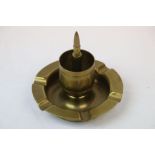 A Vintage Trench Art Ashtray And Match Holder Made From A Brass Shell Case And Bullet Round.