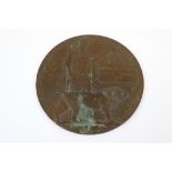 A World War One / WW1 Death Plaque / Penny To John William Burr Of The 2nd Battalion Wiltshire