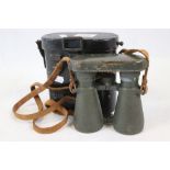 A Set Of World War One / WW1 German Carl Ziess Jena Dienst Glas Fernglas 08 Binoculars Dated 1917