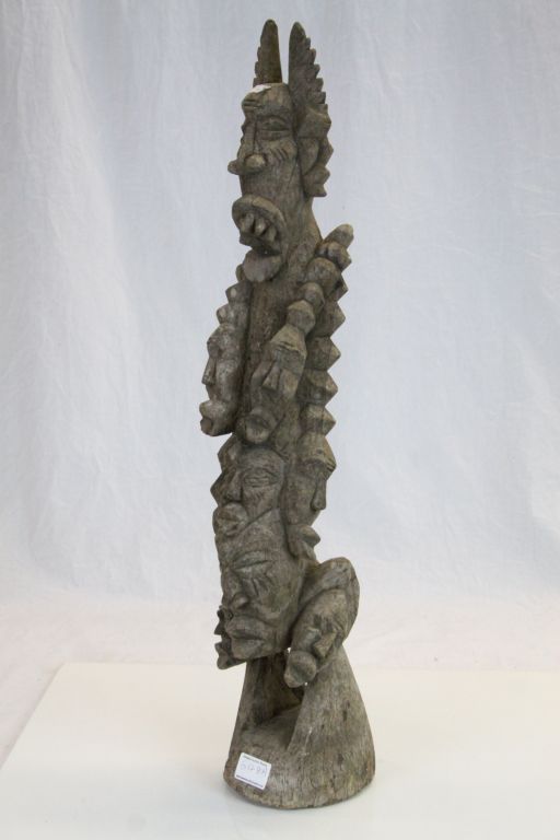 Carved wooden tribal figure