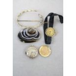Small group of vintage jewellery to include a ladies 18k Gold Wristwatch, 9ct Gold Wristwatch,