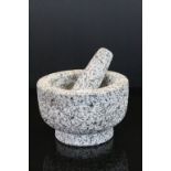 Contemporary granite stone style pestle and mortar