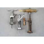Three vintage Corkscrews, two with side wind action plus a Monopol 117 example