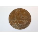 A World War One / WW1 Death Plaque / Penny To 57188 Private Thomas William Williams Of The Royal