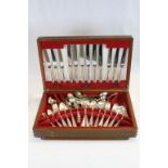 Oak cased Rogers & Sons ltd Lucy cutlery set and a quantity of Thai flatware