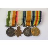 A British Miniature Group Of Four Medals To Include The Kings South Africa Medal, The 1914-15