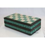 Large Turquoise & Marble effect Chess board & Figures, with South American design, board approx 47 x