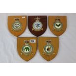A Collection Of Five Royal Air Force / RAF Wall Shield Plaques To 42 Torpedo Bomber Squadron, 230